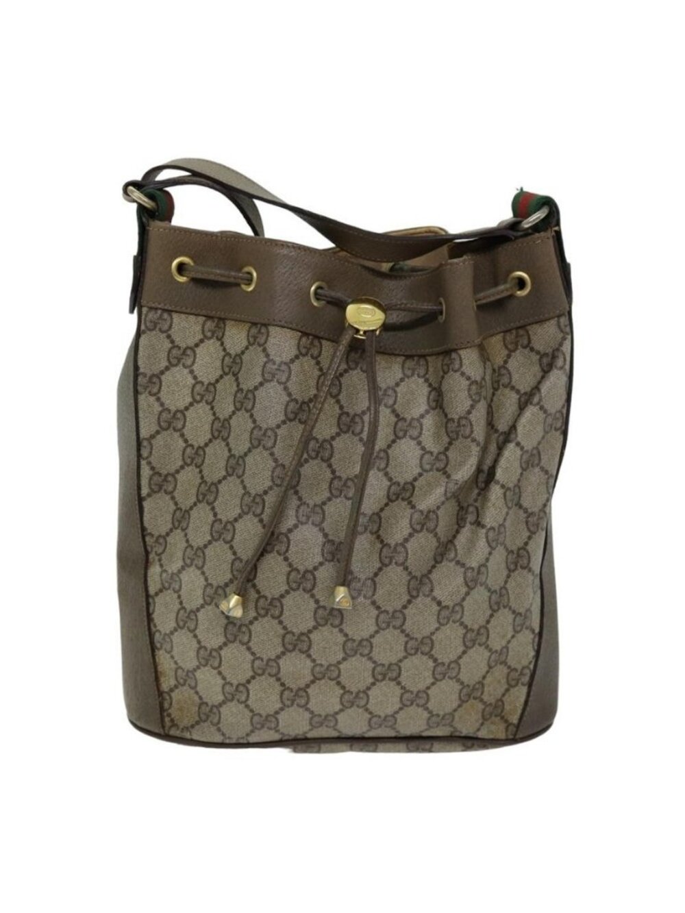 Authentic GUCCI Web Sherry Line GG Supreme Shoulder Bag Beige Red 41 02 034 - Picture 5 of 16